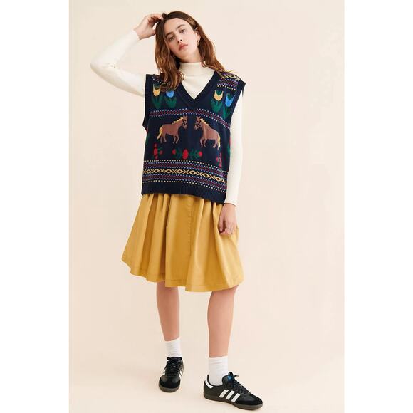 Free People Sweaters - Free People x Found Horse Isles Vest Oversized Knit Vintage Equestrian‎ Medium